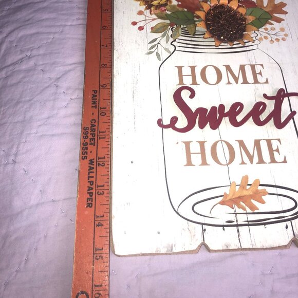 "Home Sweet Home" Wall Hanging Sign with metal accents - Picture 2 of 10